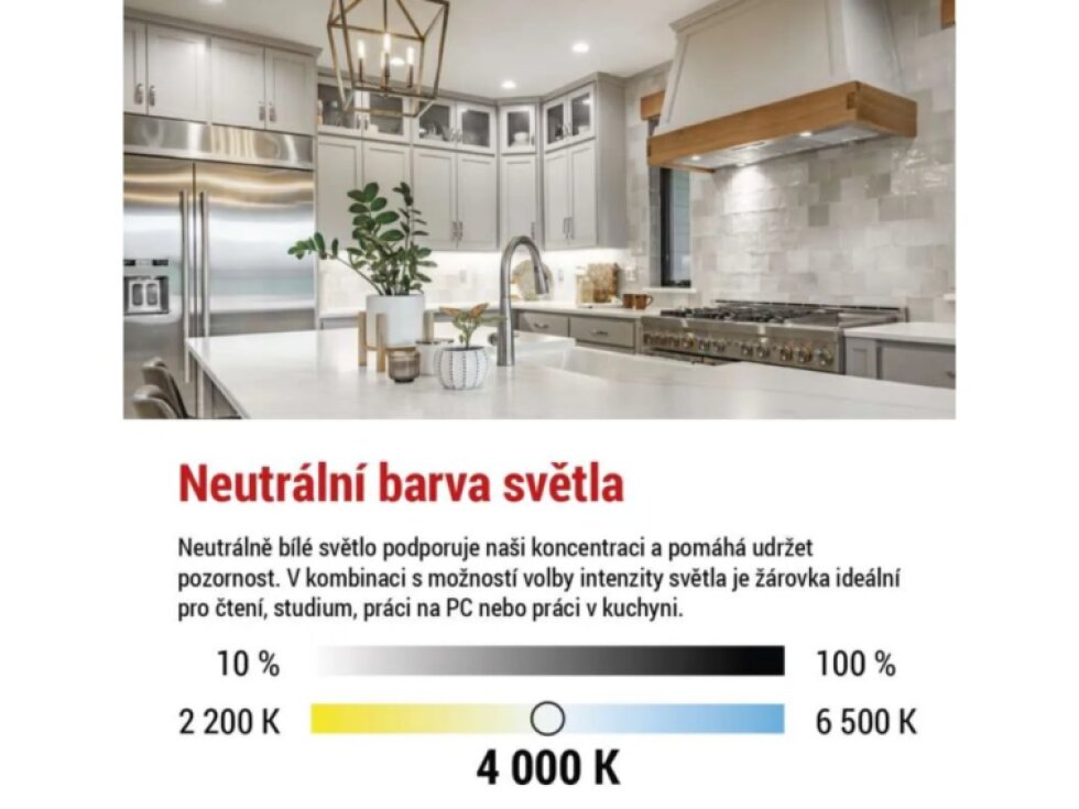Stmívatelná LED žárovka EMOS DIM 7W (60W) patice GU10 neutrální bílá, otočným stmívačem 10-100% ZQ8E44D