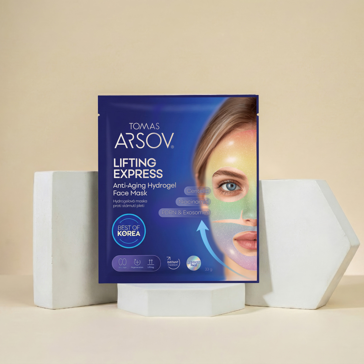 2x LONGEVITY Hydrogelové polštářky a 2x LIFTING EXPRESS Hydrogelová maska