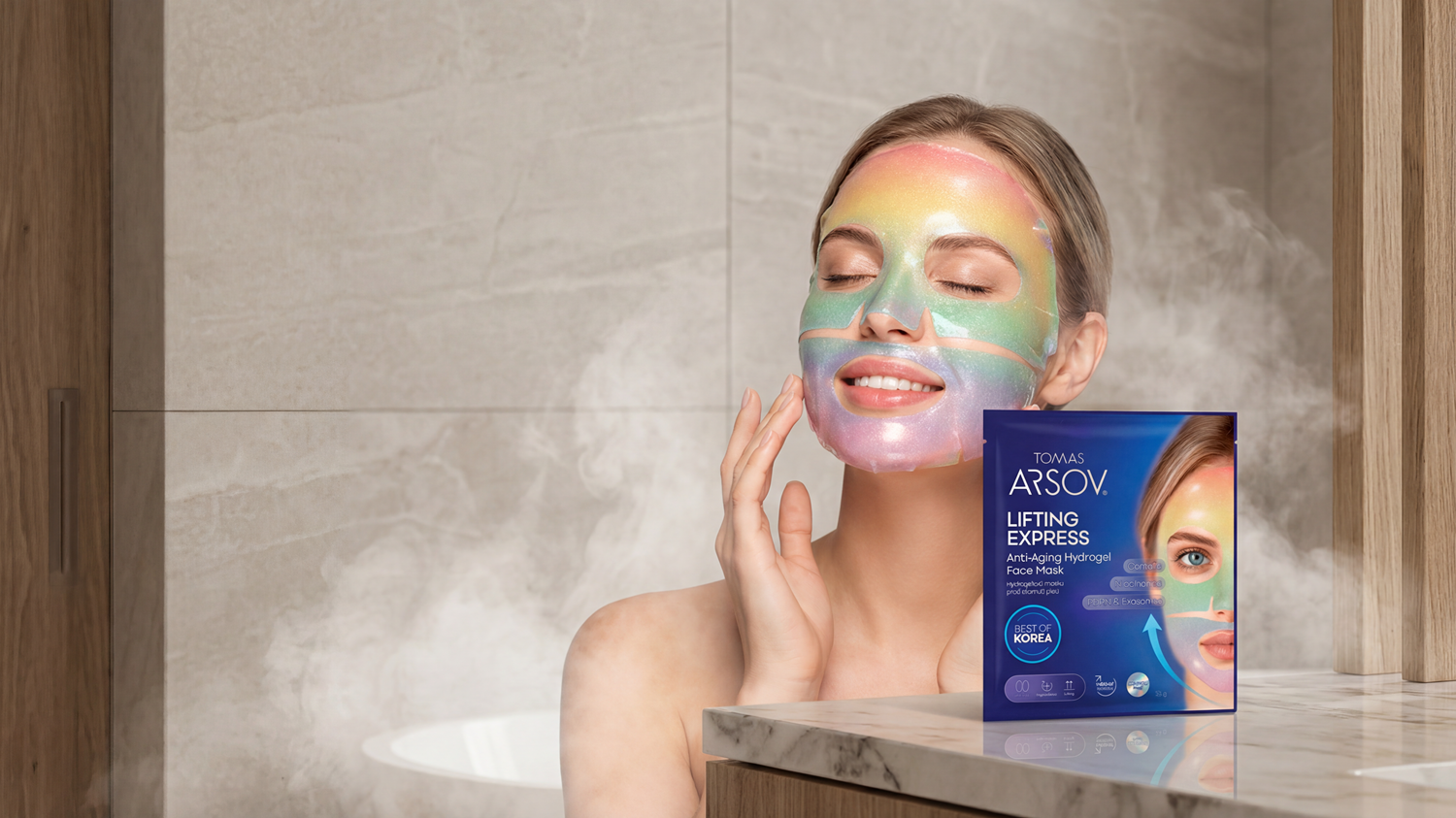 2x LONGEVITY Hydrogelové polštářky a 2x LIFTING EXPRESS Hydrogelová maska