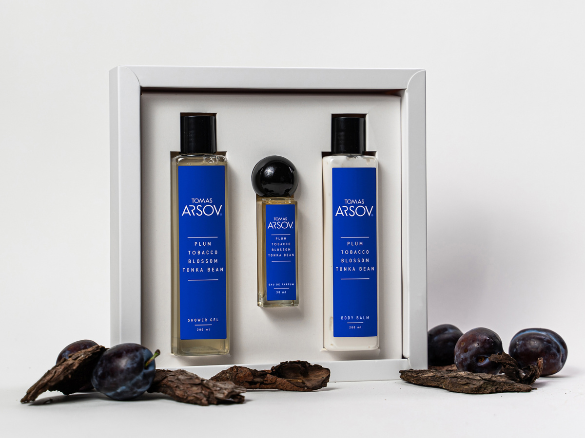 Dárková kazeta TOMAS ARSOV PLUM TOBACCO Parfém + Sprchový gel + Body lotion unisex