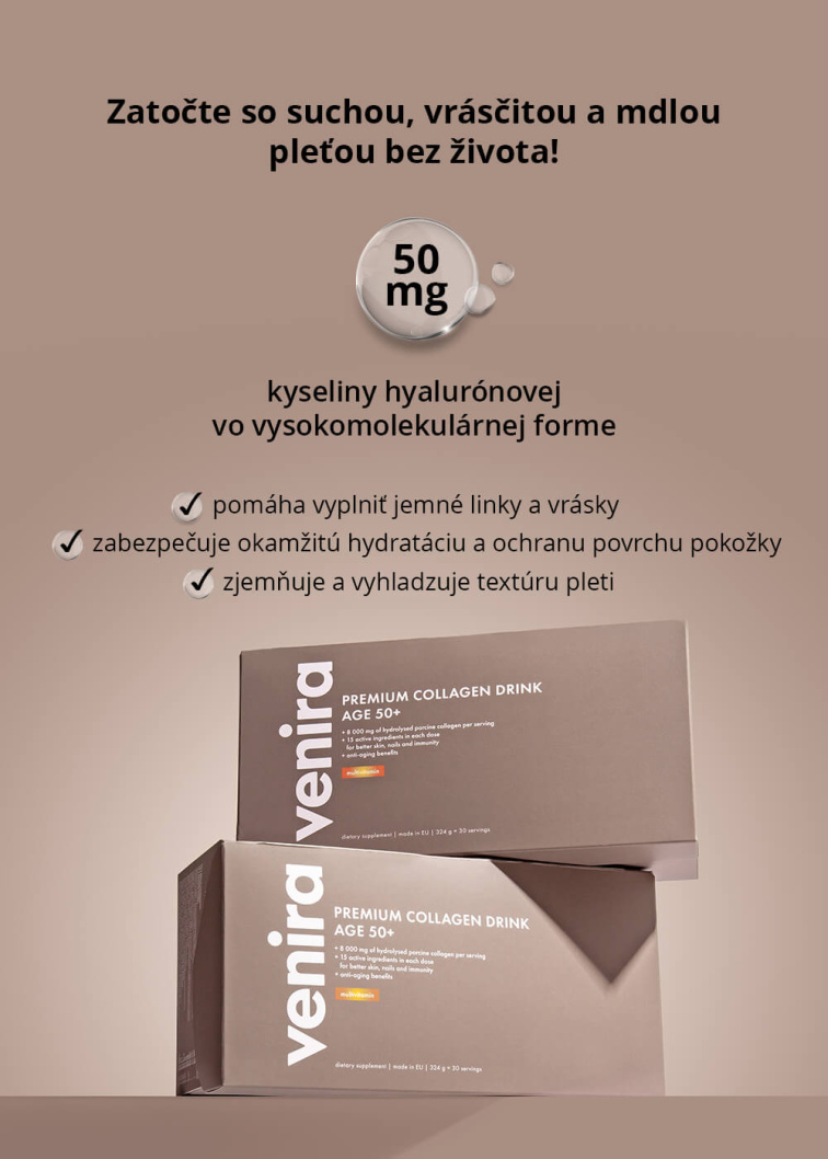 VENIRA PREMIUM kolagénový drink pre vlasy, nechty a pleť, age 50+ - vzorka
