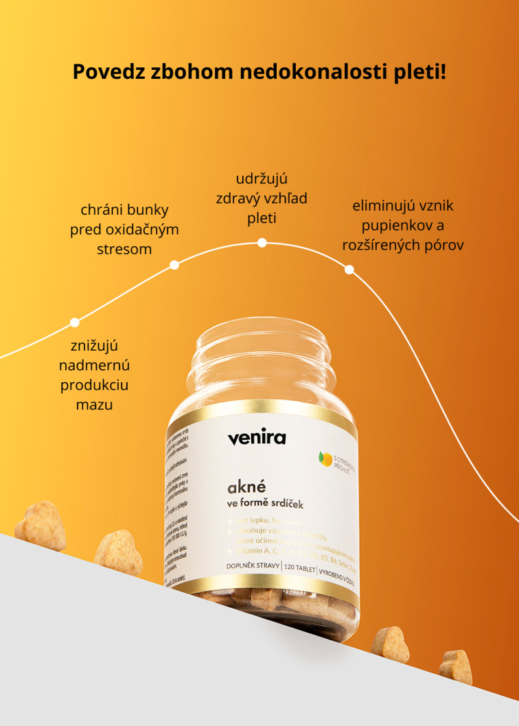 VENIRA srdiečka na starostlivosť o problematickú pleť, pre jasnú a čistú pleť
