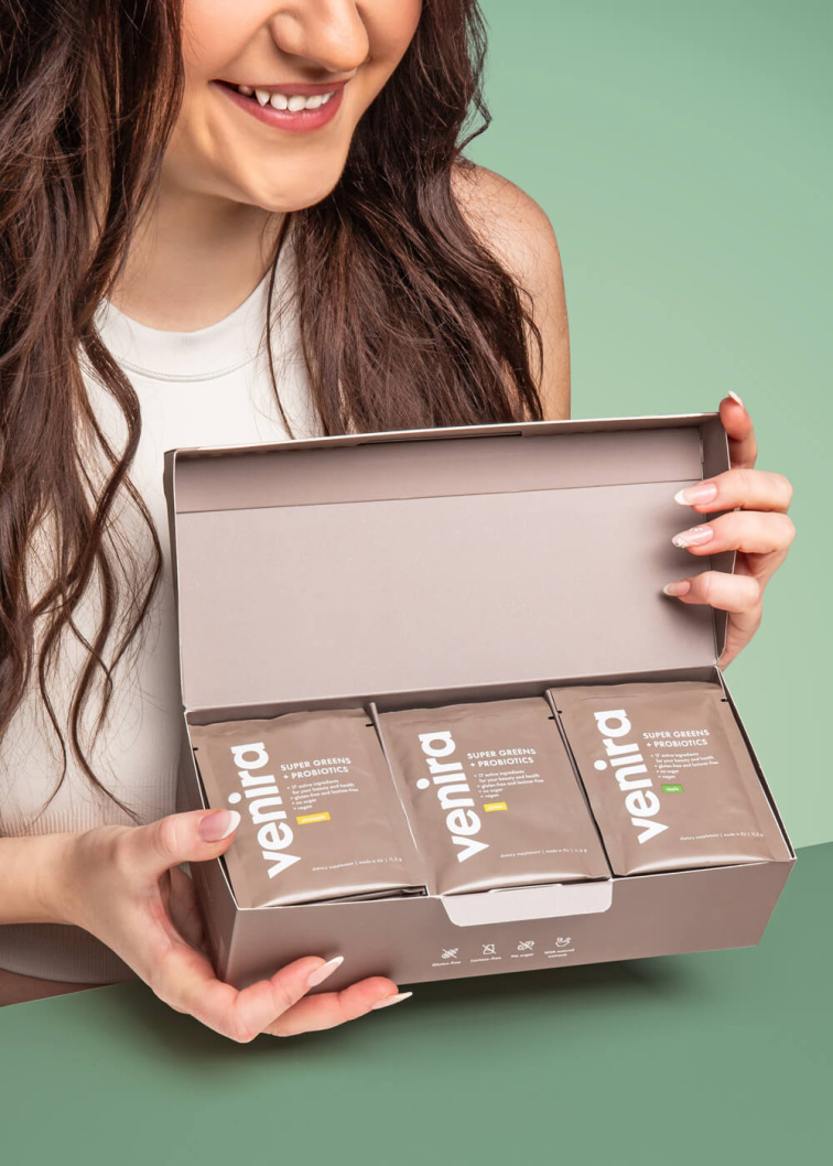 VENIRA super greens + probiotiká - vzorka