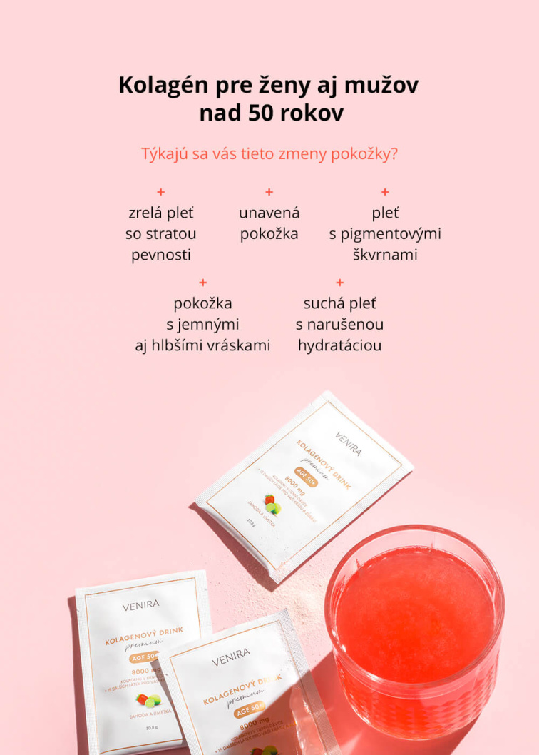 VENIRA PREMIUM kolagénový drink pre vlasy, nechty a pleť, age 50+ - vzorka