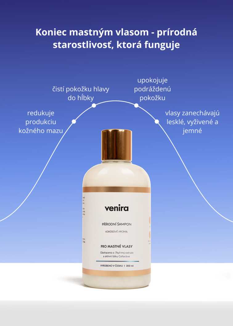 VENIRA prírodný šampón pre mastné vlasy