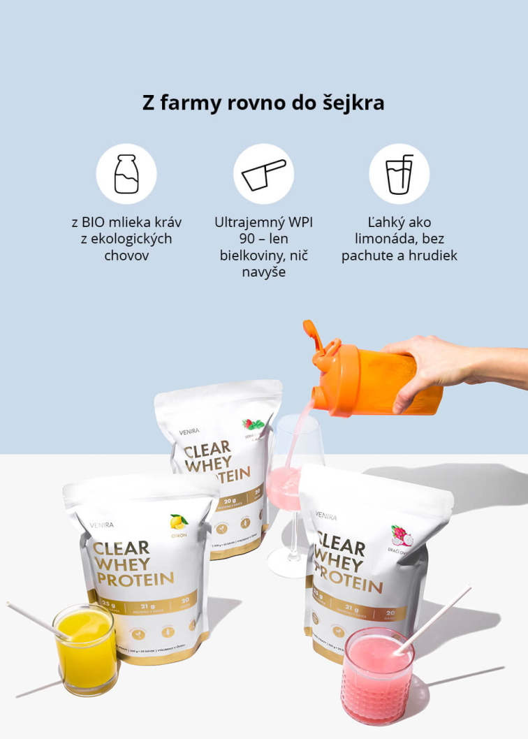 VENIRA clear whey proteín / proteínová limonáda - vzorka