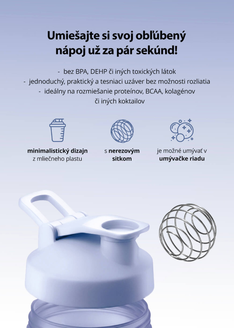 VENIRA shaker PRO s pútkom, modrý