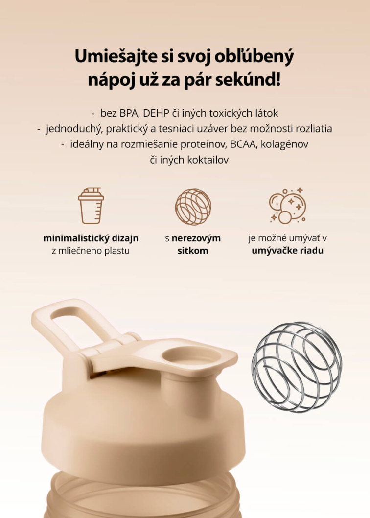 VENIRA shaker PRO s pútkom, béžový