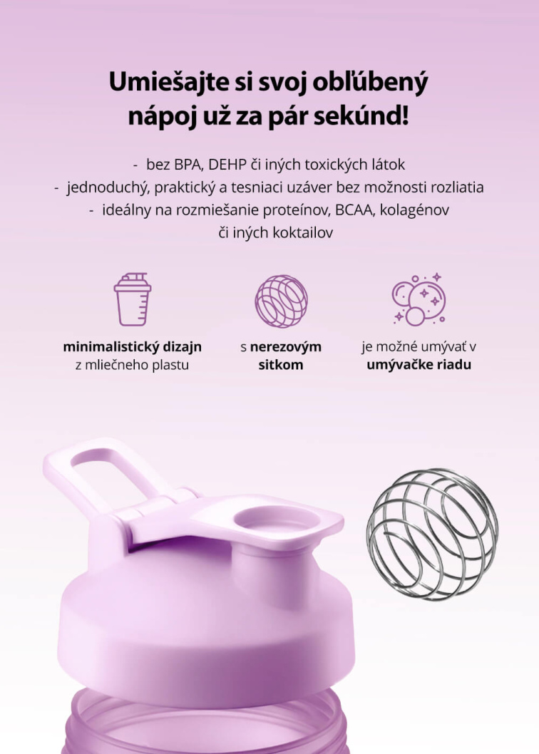 VENIRA shaker PRO s pútkom, fialový