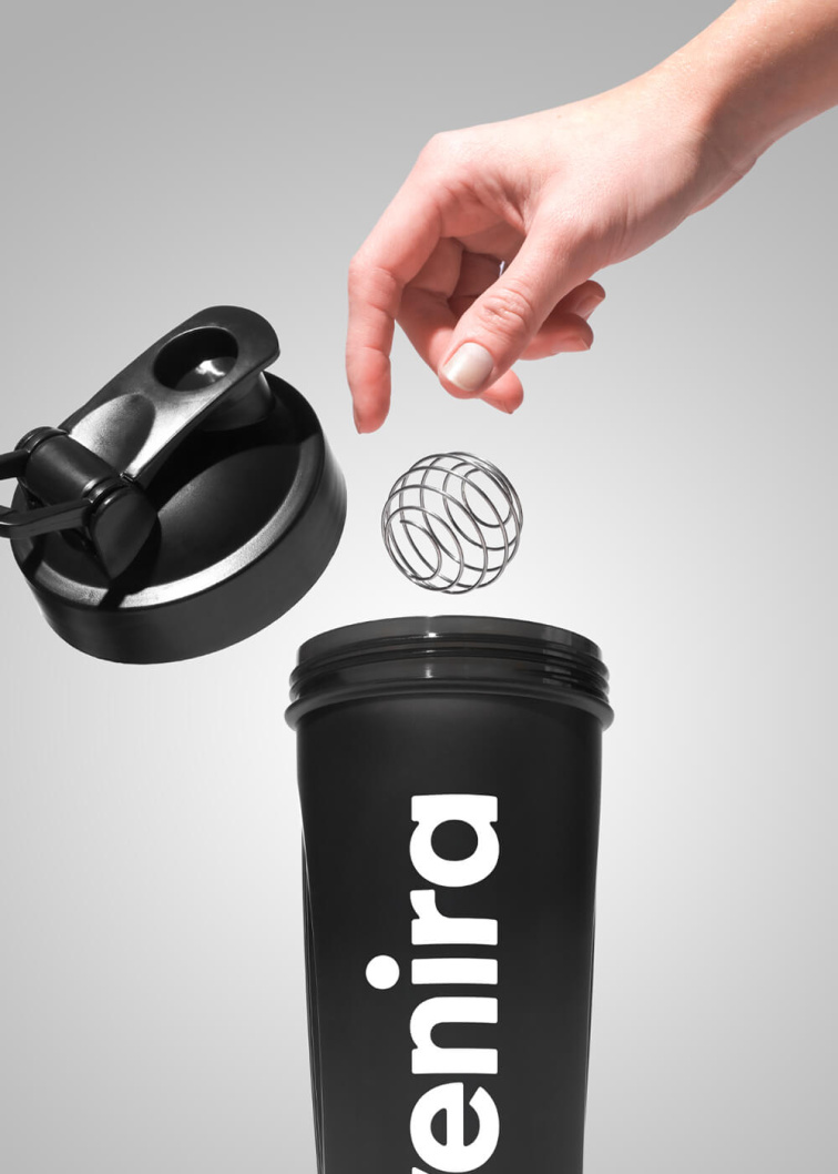 VENIRA shaker PRO s pútkom, čierny