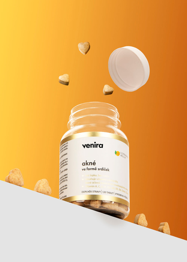 VENIRA srdiečka na starostlivosť o problematickú pleť, pre jasnú a čistú pleť