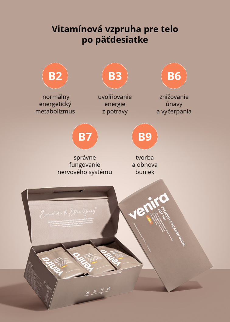 VENIRA PREMIUM kolagénový drink pre vlasy, nechty a pleť, age 50+