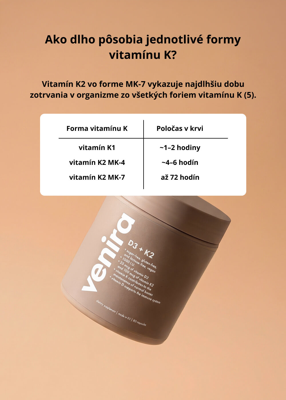 VENIRA vitamín D3 + K2