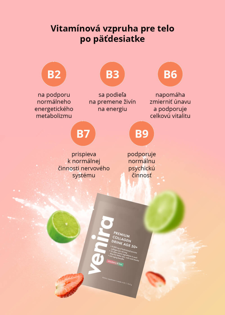VENIRA PREMIUM kolagénový drink pre vlasy, nechty a pleť, age 50+