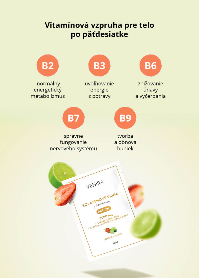 VENIRA PREMIUM kolagénový drink pre vlasy, nechty a pleť, age 50+