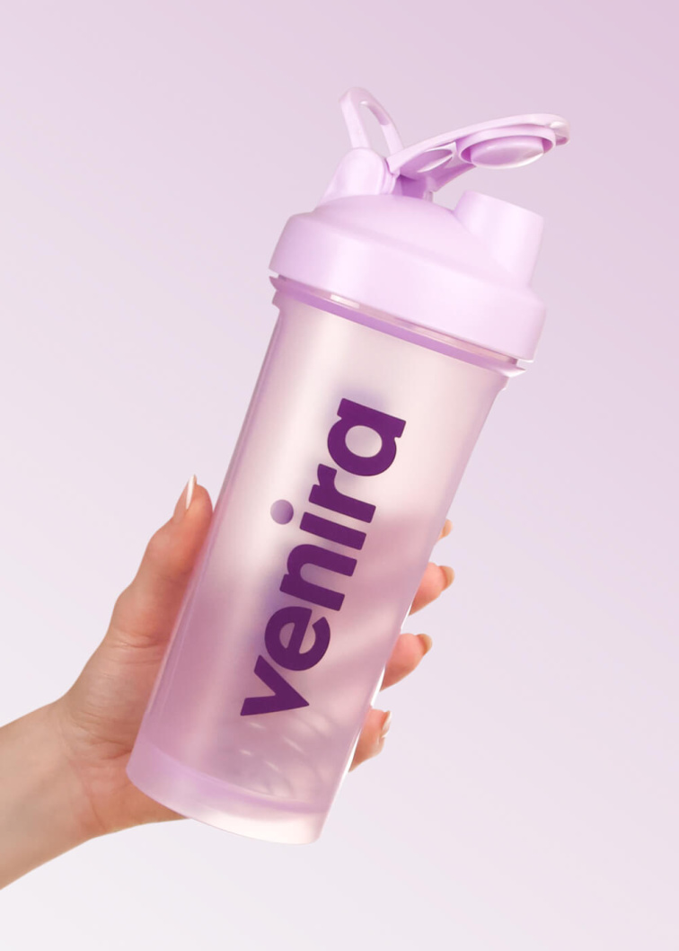 VENIRA shaker PRO s pútkom, fialový