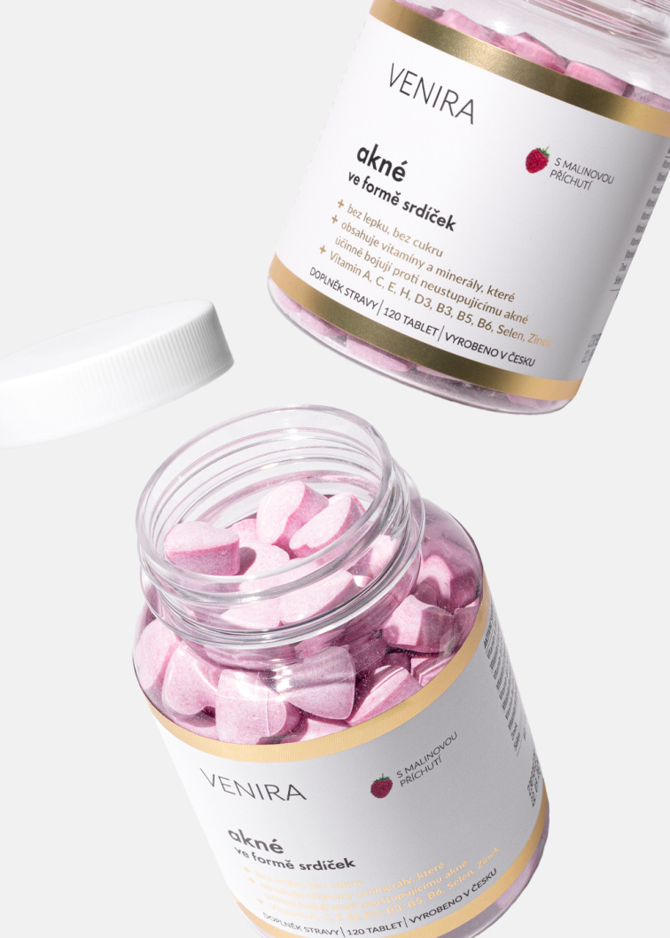 VENIRA srdiečka na starostlivosť o problematickú pleť, pre jasnú a čistú pleť