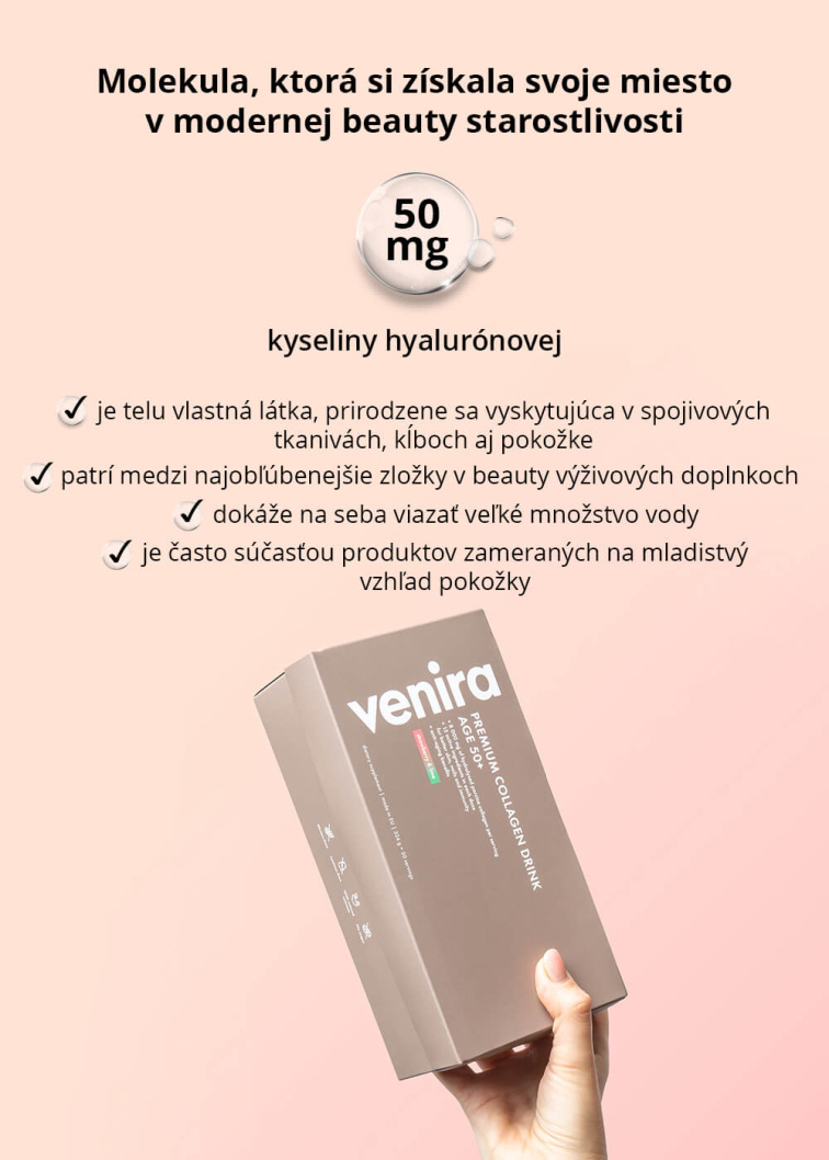 VENIRA PREMIUM kolagénový drink pre vlasy, nechty a pleť, age 50+