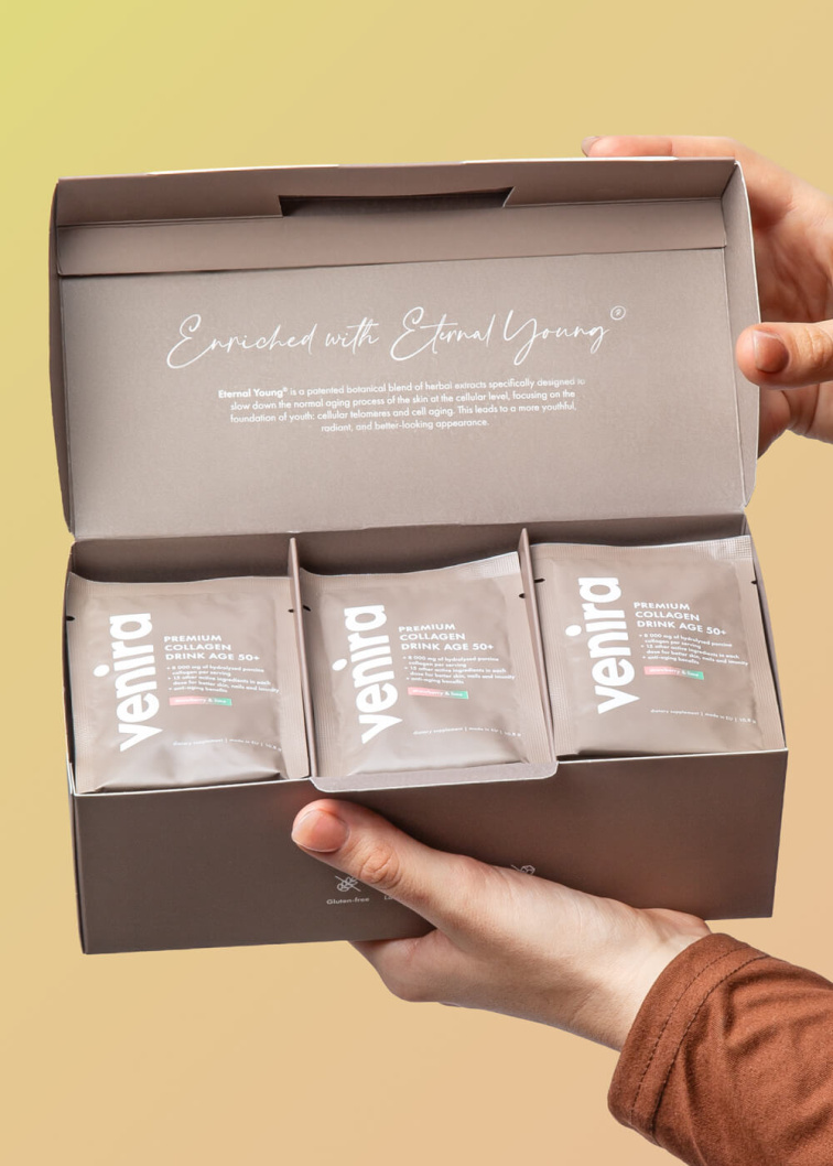 VENIRA PREMIUM kolagénový drink pre vlasy, nechty a pleť, age 50+ - vzorka