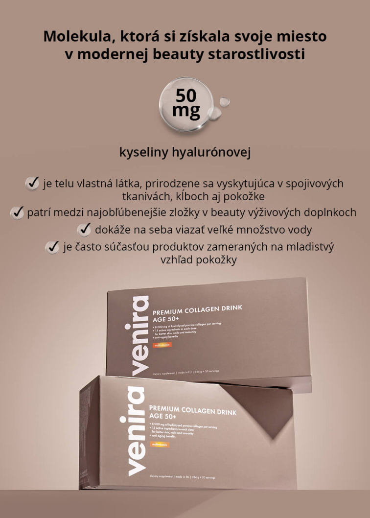 VENIRA PREMIUM kolagénový drink pre vlasy, nechty a pleť, age 50+ - vzorka