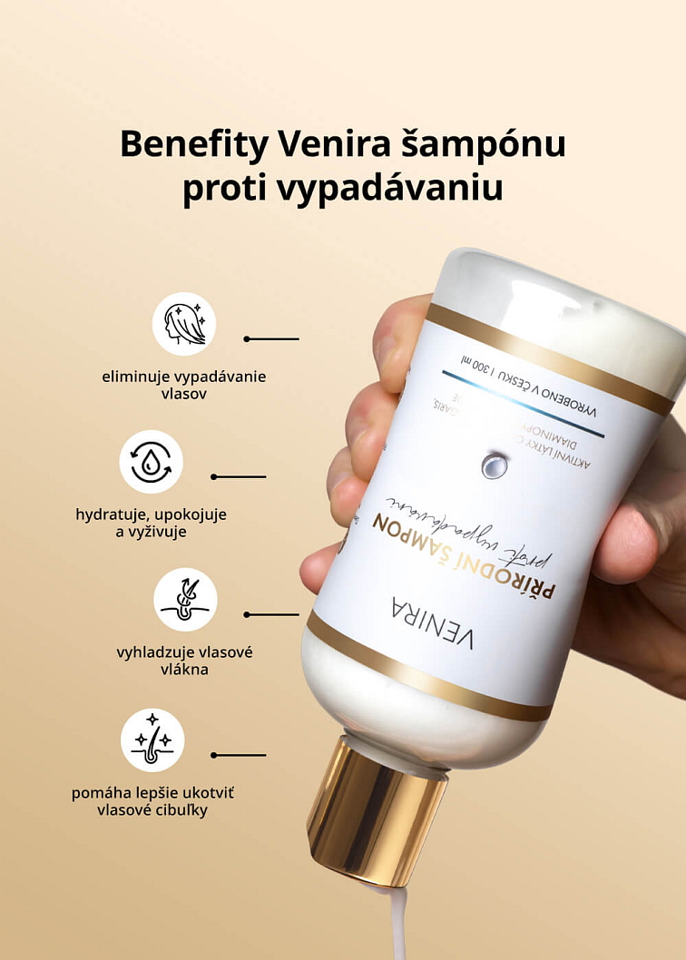 VENIRA prírodný šampón proti vypadávaniu vlasov