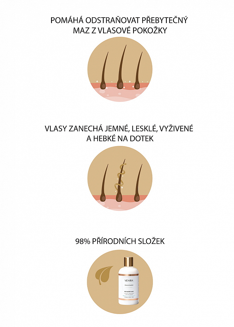 VENIRA prírodný šampón pre mastné vlasy