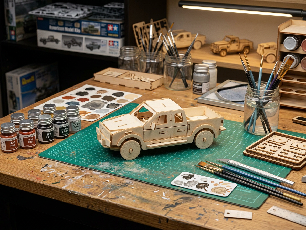 3D dřevěný model auto pickup