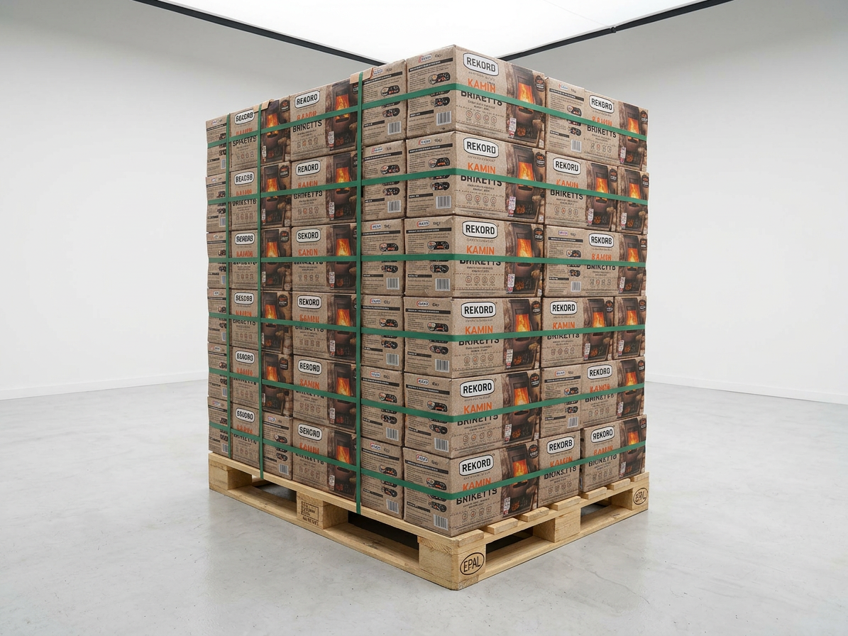 Uhelné brikety REKORD 7 papírová taška - paleta 900 kg
