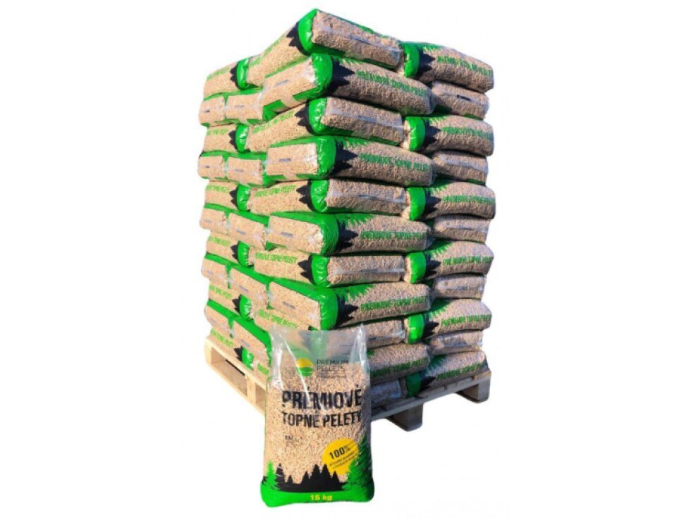 Topné pelety PREMIUM PELLETS ENplus A1 - paleta 1050 kg