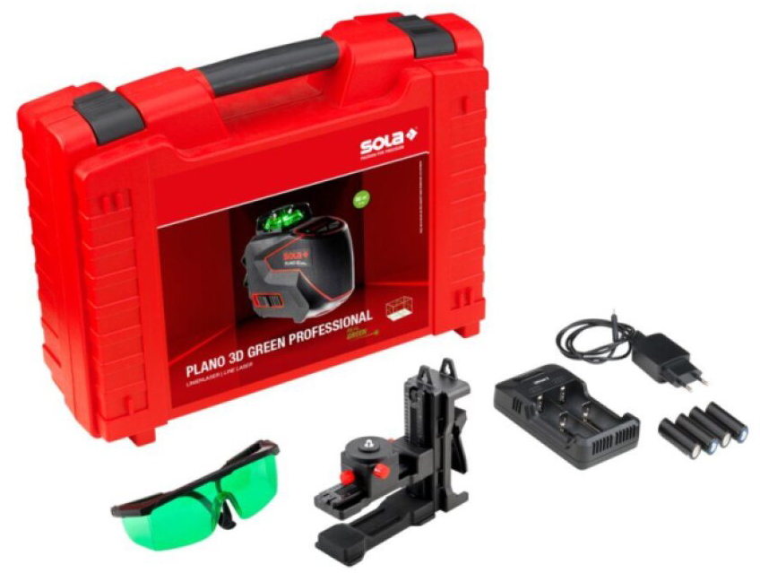 Křížový liniový laser SOLA PLANO 3D Green Professional