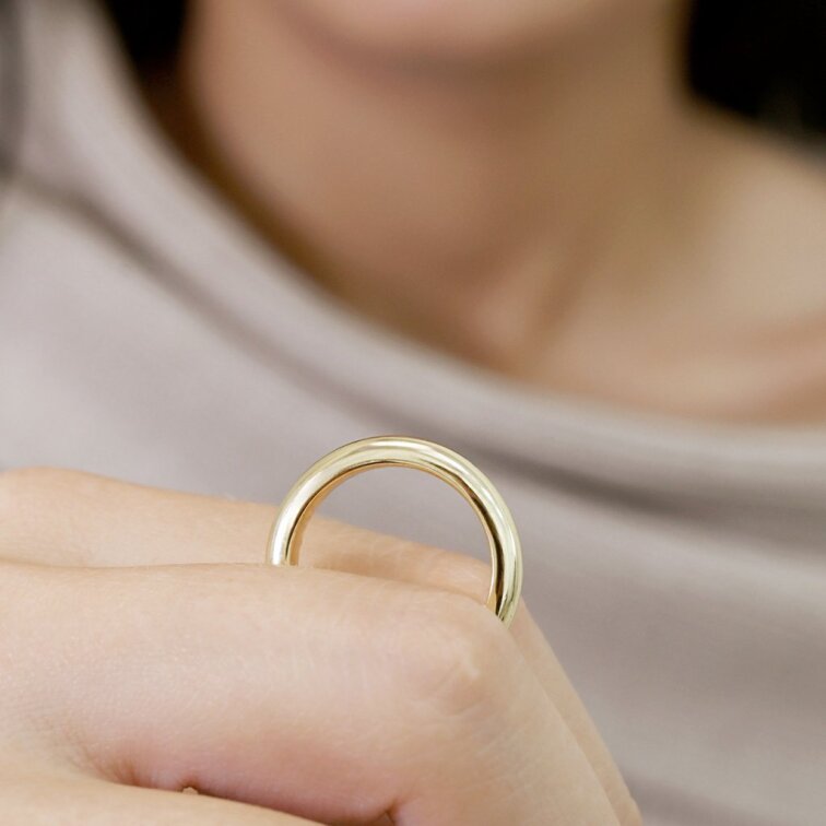 Pozlacený prsten jednoduchý kroužek 65024