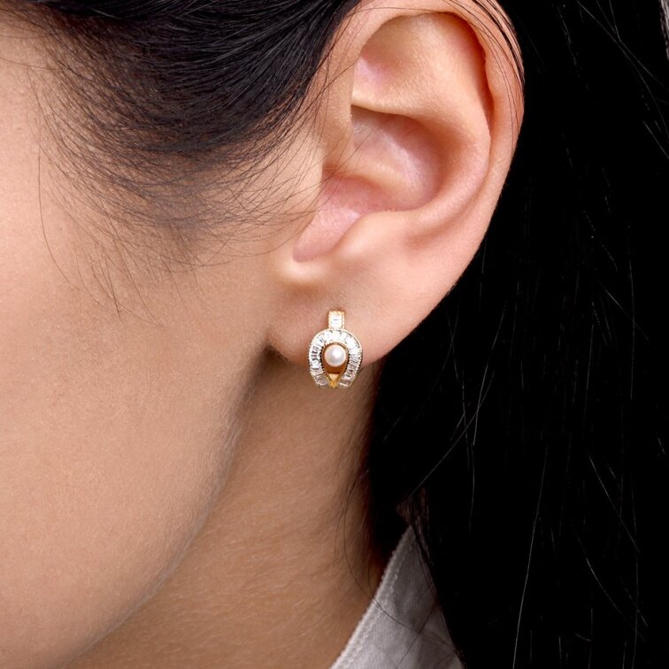 Pozlátené krúžky s perličkou 11807.1