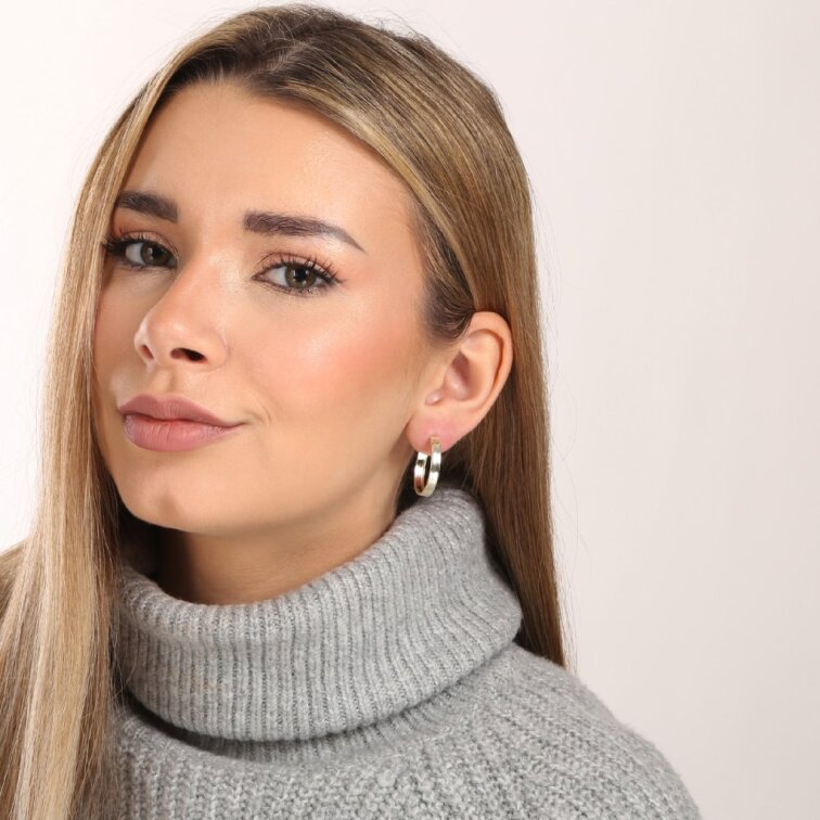 Stříbrné pozlacené náušnice kruhy 61067