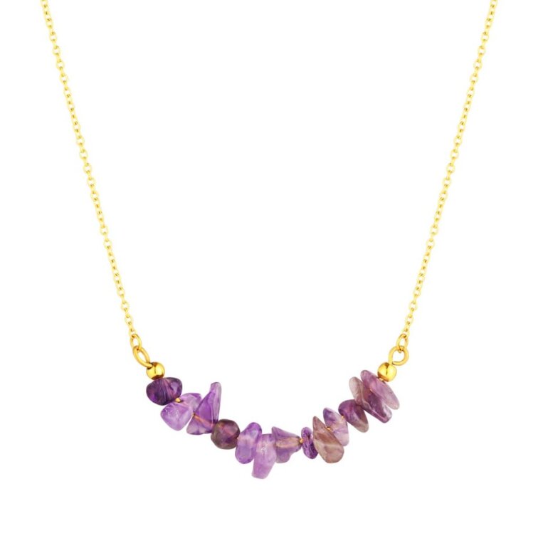Náhrdelník s kamenem ametyst 42037.3 ocel