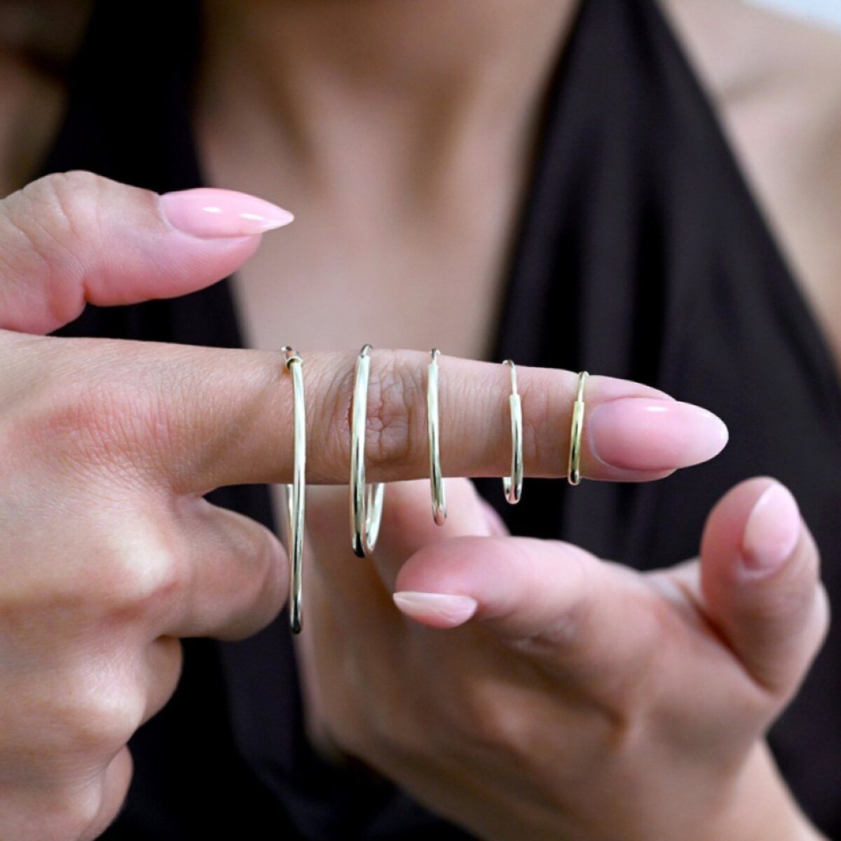 Pozlacené stříbrné náušnice kruhy 61002