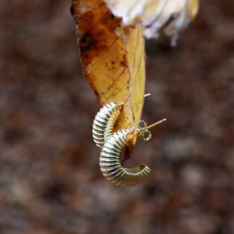 Pozlacené náušnice půlkruhy 61161