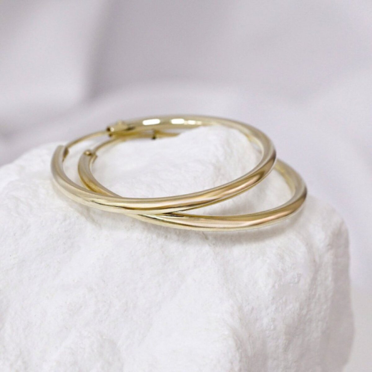 Pozlacené stříbrné náušnice kruhy 61004