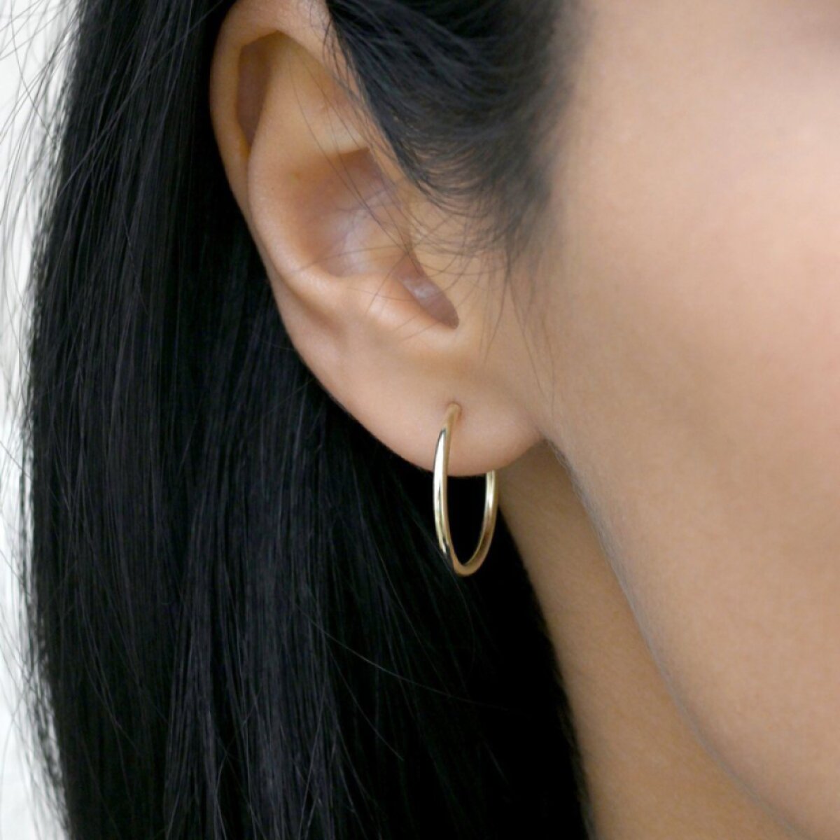 Pozlacené stříbrné náušnice kruhy 61002