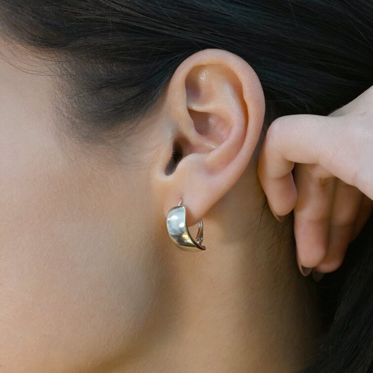 Pozlátené strieborné náušnice kruhy 61070