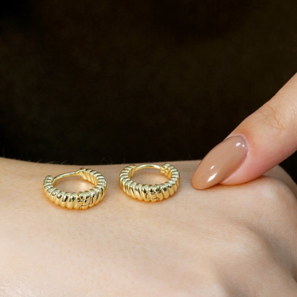 Pozlacené náušnice kruhy 61160