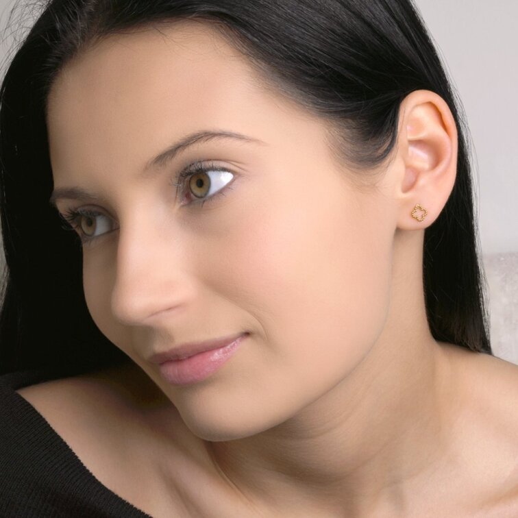 Náušnice oceľové štvorlístky 41006.1