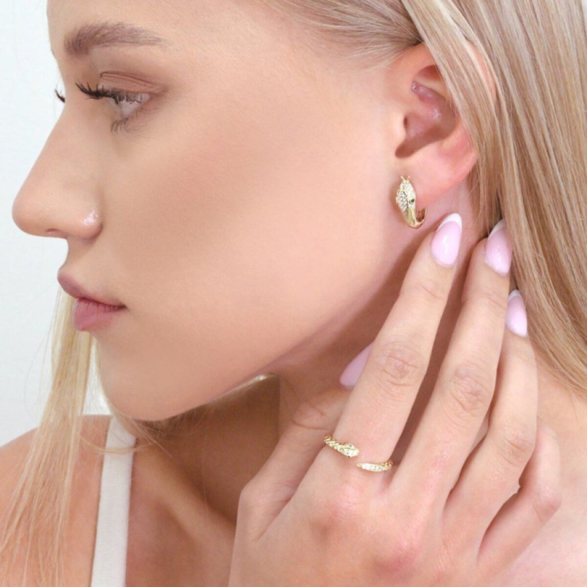 Pozlátené krúžky v tvare hada 11776.3