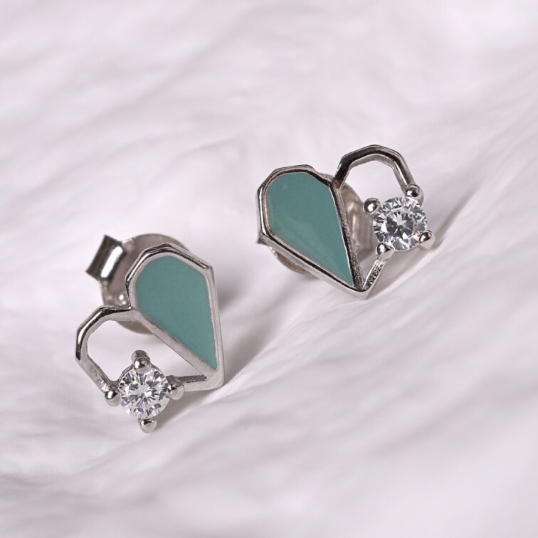 Stříbrné náušnice srdíčka 11750.1