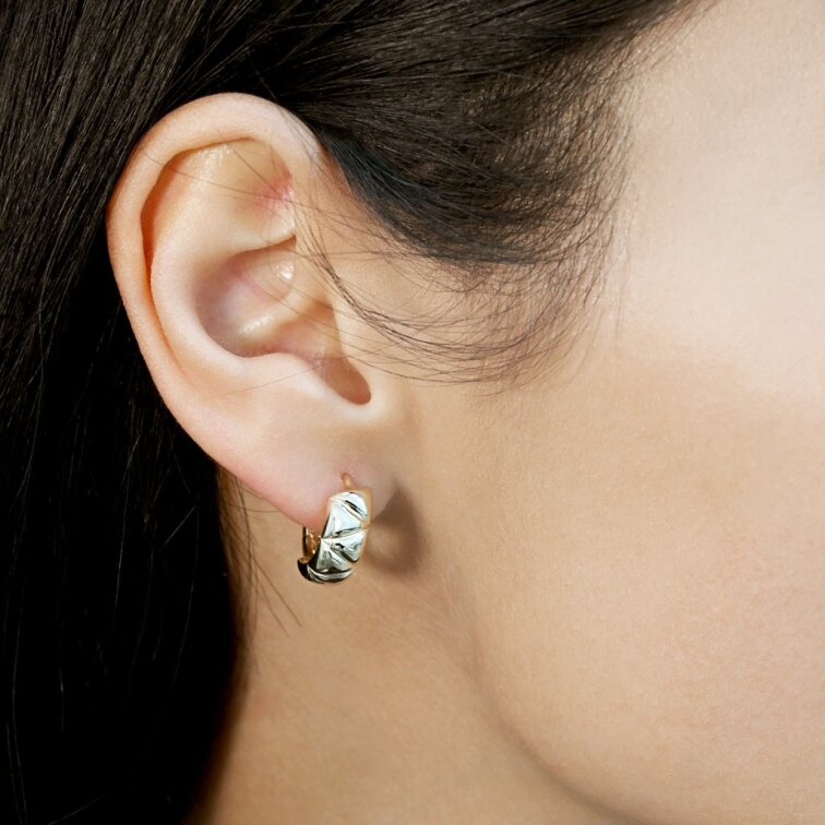 Pozlacené náušnice kruhy 61157