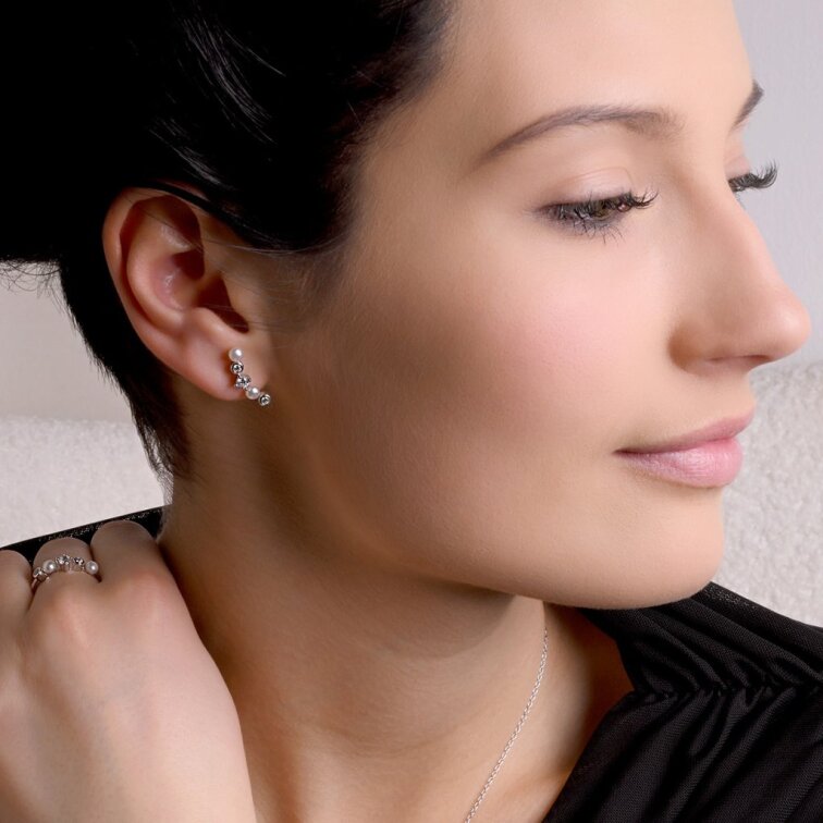 Stříbrné náušnice s říčními perlami 21124.1