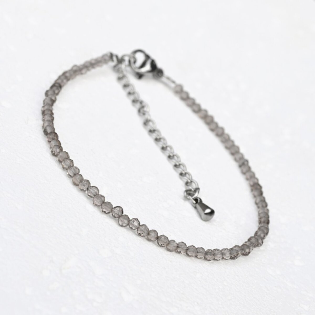 Náramok so smoky quartz kamene 43055.3 oceľ
