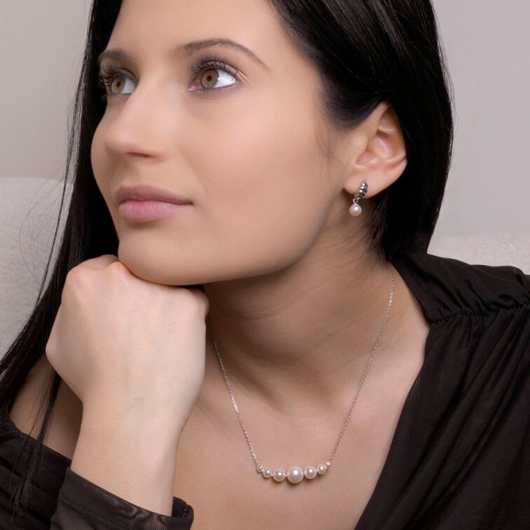 Strieborný náhrdelník s riečnymi perlami 22063.1