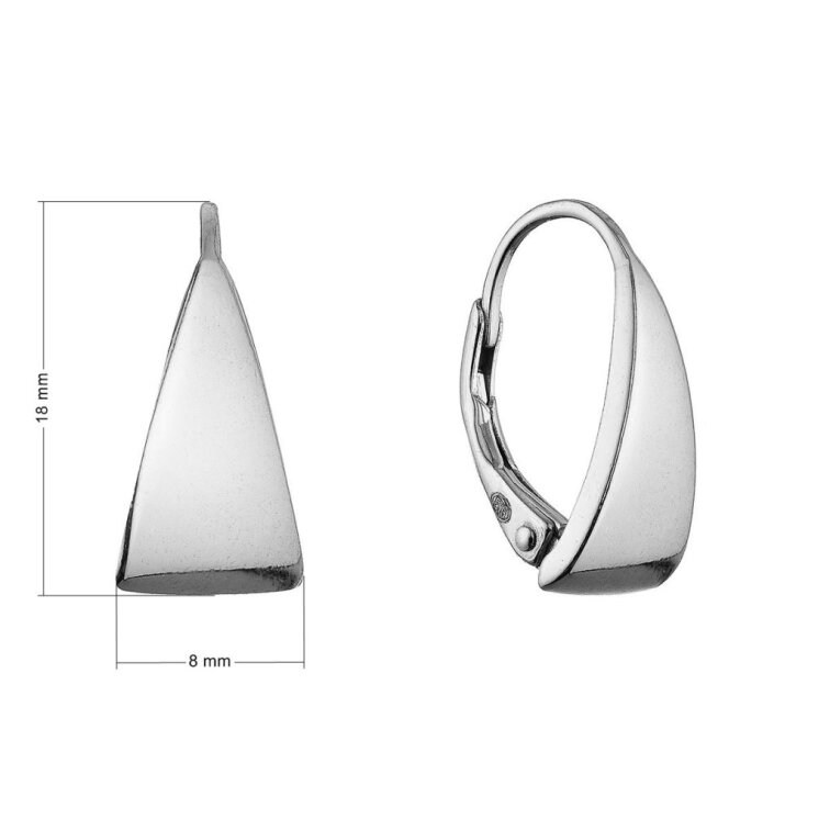 Strieborné náušnice trojuholníky 61074