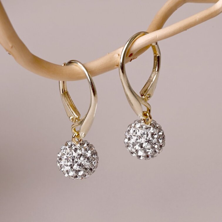 Pozlátené náušnice so Swarovski kryštálmi 31326.1