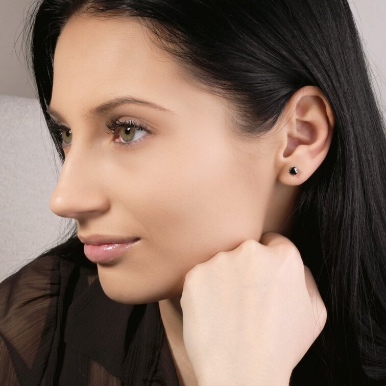 Stříbrné náušnice LUNA 11M00009 moissanite